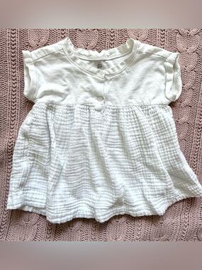 Baby Gap White Textured Peplum Top | Toddler Girls Size 3T